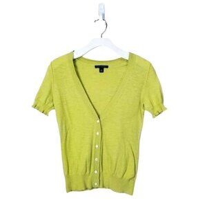 Banana Republic Green Cardigan Sweater V-Neck Short Sleeve
